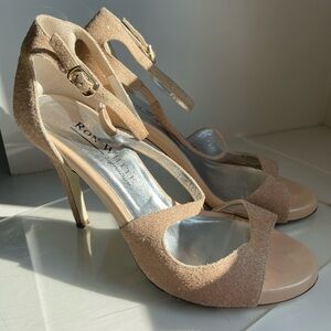 Ron White Signature shimmer heels Vero Cuoio